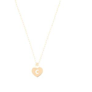 MILOR SILVER  Italy 18kt Gold Plated Sterling Silver Heart Initial Necklace